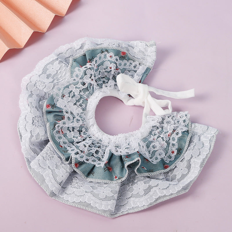 Cat Collar Multi-Layer Lace Floral Fashion Korean Pet Scarf Accessories