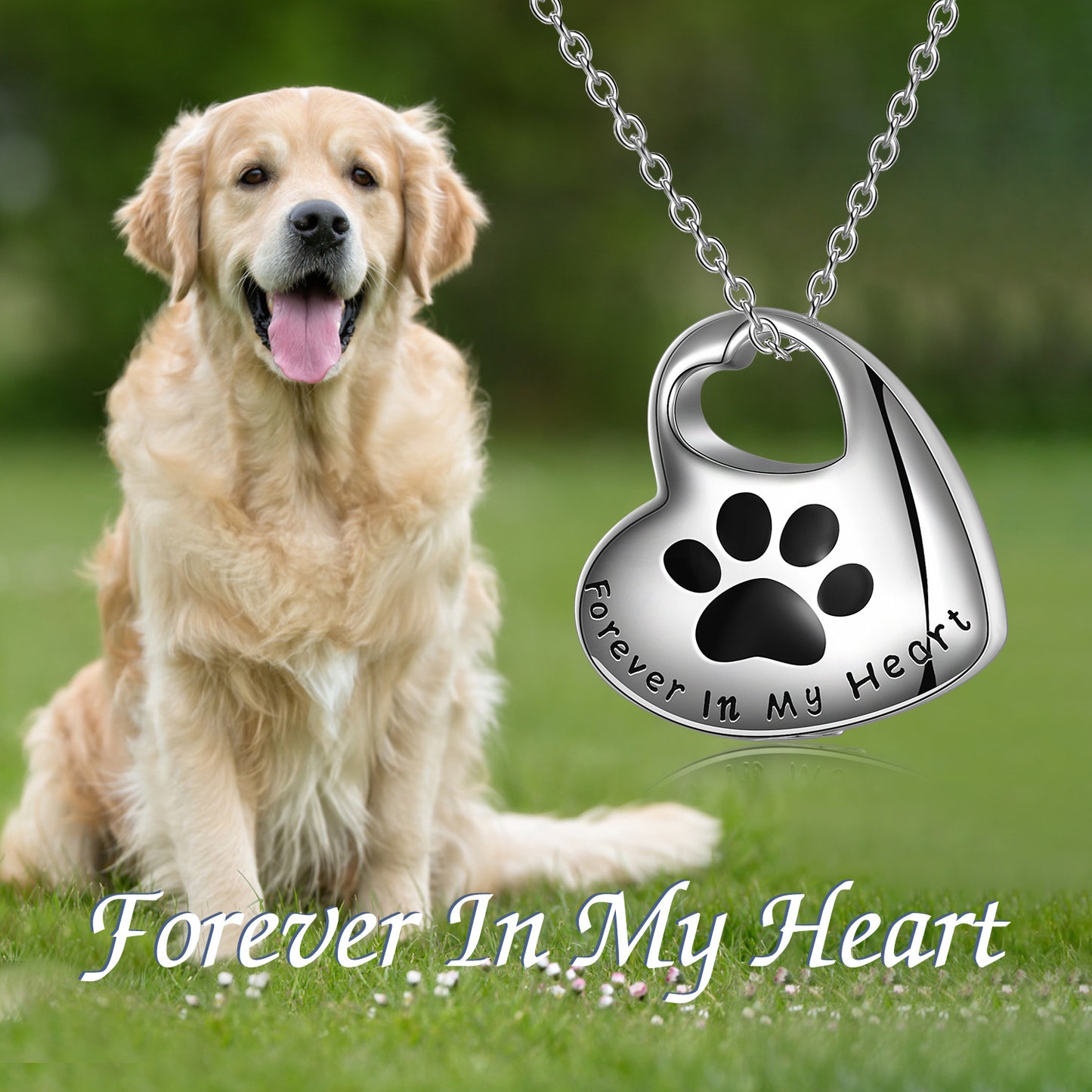 Sterling Silver Pet Paw Urn Necklace