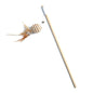Pets Cat Teaser Feather Bell Wooden Pole Pet Products