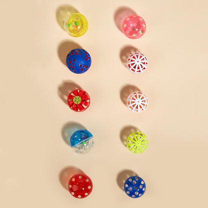 Colored Plastic Bell Mesh Hollow Sound Cat Teasing Ball
