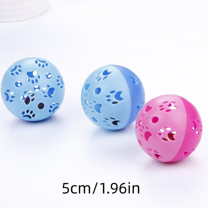 Colored Plastic Bell Mesh Hollow Sound Cat Teasing Ball